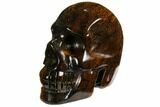Polished Tiger's Eye Skull - Crystal Skull #111809-1